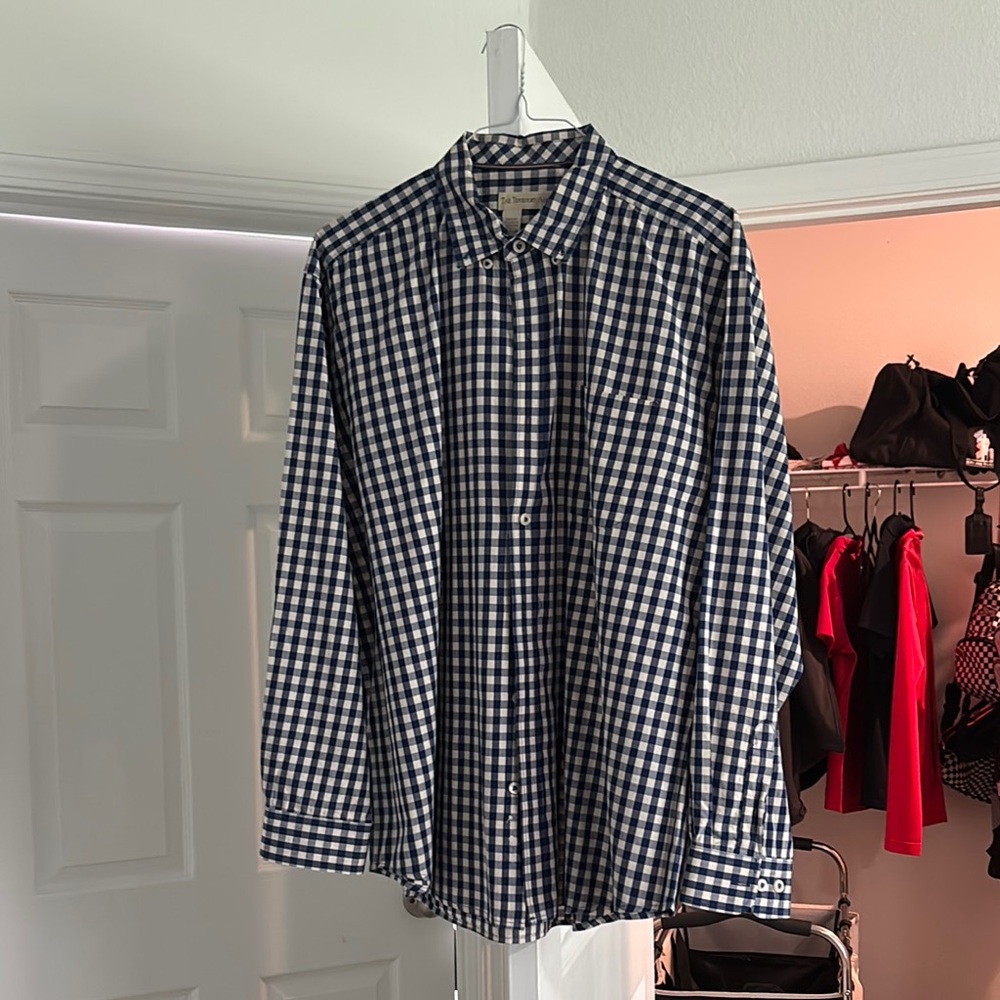 The Territory Ahead Blue and White Casual Button Down Shirt